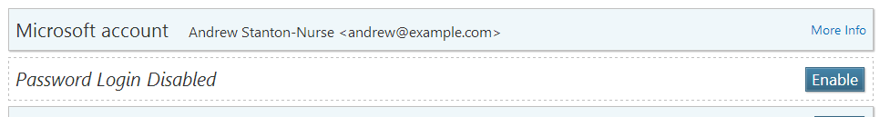 Re-enable Password